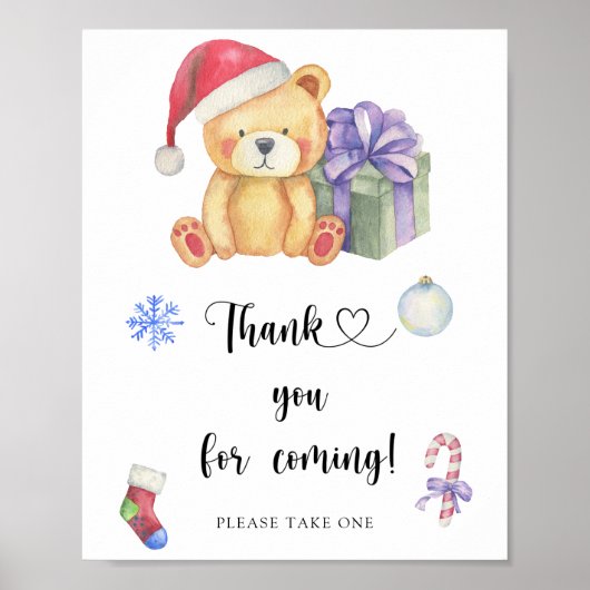 クマとクリスマスギフト\Thank you 来 for your poster ポスター (正面)