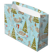 クマとクリスマス – クリスマスパター子供へン ラージペーパーバッグ (裏面アングル)