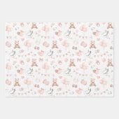 クマとコウノトリのラッピング紙フラットシートセット3 ラッピングペーパーシート (正面)