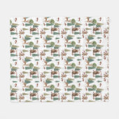 クマとネズミの森の動物 フリースブランケット (正面(横))