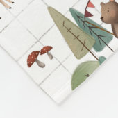 クマとネズミの森の動物 フリースブランケット (角)