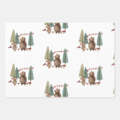 クマとネズミの森の動物 ラッピングペーパーシート (正面)