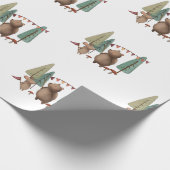 クマとネズミの森の動物 ラッピングペーパー (角)