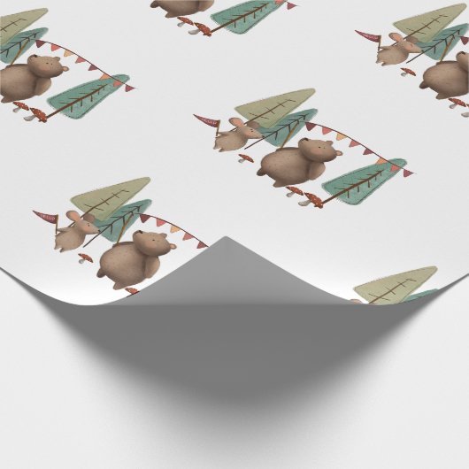 クマとネズミの森の動物 ラッピングペーパー (角)