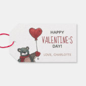 クマとハートバルーン感謝バレンタインデー ギフトタグ (裏面横)