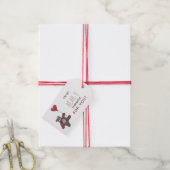 クマとハートバルーン感謝バレンタインデー ギフトタグ (より糸付き)