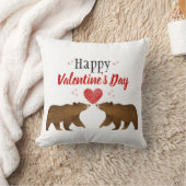 クマとハートバレンタインデー枕 クッション (ブランケット)