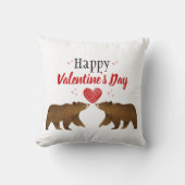 クマとハートバレンタインデー枕 クッション (正面)