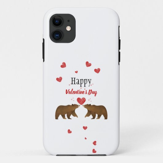 クマとハートバレンタインデーiPhone 11ケース Case-Mate iPhoneケース (裏面)