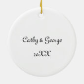 クマとバニーのカップルが一緒にカスタムクリスマス セラミックオーナメント (裏面)