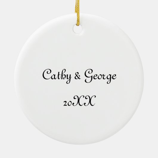 クマとバニーのカップルが一緒にカスタムクリスマス セラミックオーナメント (裏面)