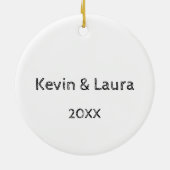 クマとバニーのカップルのカスタムクリスマス セラミックオーナメント (裏面)