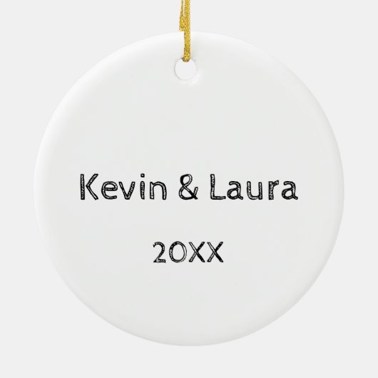 クマとバニーのカップルのカスタムクリスマス セラミックオーナメント (裏面)