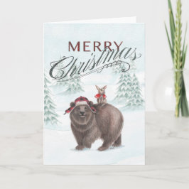 クマとバニーのクリスマスカード シーズンカード