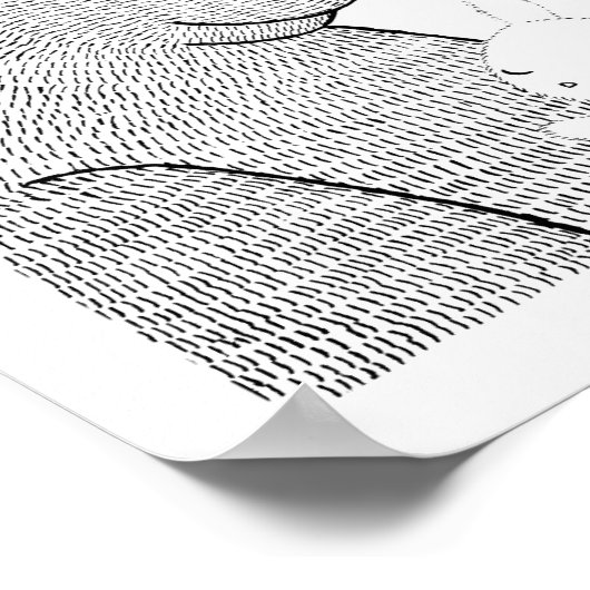 クマとバニーの甘いウッドランド動物の抱擁スナッググル ポスター (角)