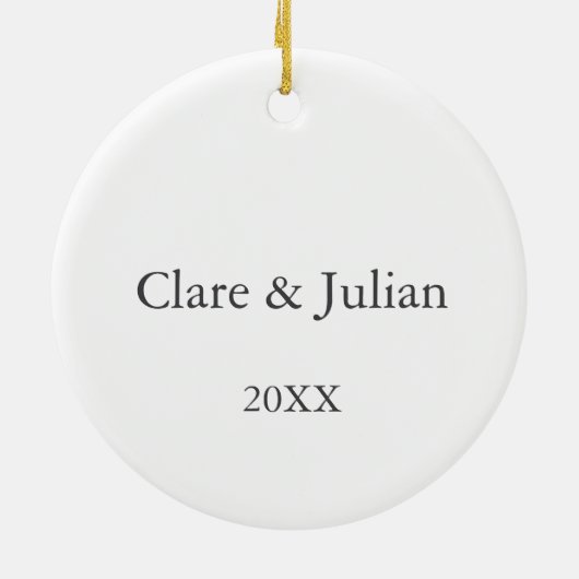 クマとバニーカップルカスタム記念日バレンタイン セラミックオーナメント (裏面)