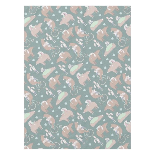 クマとバニー テーブルクロス (正面)