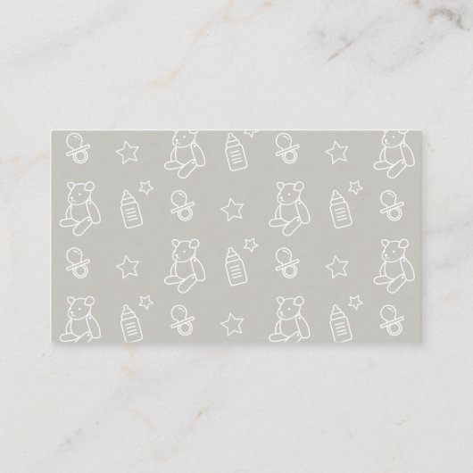 クマとバルーン灰色の赤ちゃんシャワー予約リクエスト エンクロージャーカード (裏面)