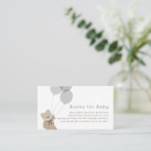 クマとバルーン灰色の赤ちゃんシャワー予約リクエスト エンクロージャーカード (スタンド正面)