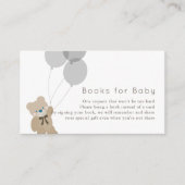 クマとバルーン灰色の赤ちゃんシャワー予約リクエスト エンクロージャーカード (正面)