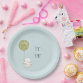 クマとバルーン紙プレート – 青 ペーパープレート (パーティー)