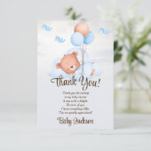 クマとバルーン赤ちゃんシャワー サンキューカード (スタンド正面)