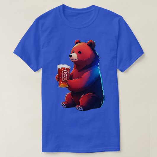 クマとビール Tシャツ (デザイン正面)