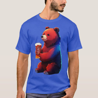 クマとビール Tシャツ