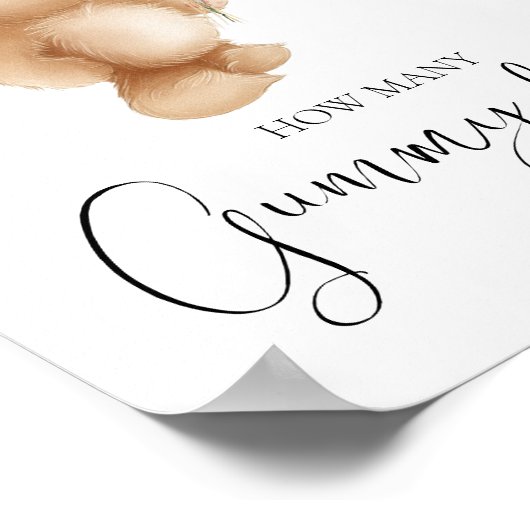 クマとビー |何個？赤ちゃんシャワーゲーム ポスター (角)