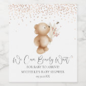 クマとビー | Bearly待つことができる!赤ちゃんシャワー ワインラベル (シングルラベル)