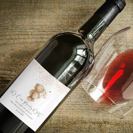 クマとビー | Bearly待つことができる!赤ちゃんシャワー ワインラベル