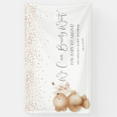 クマとビー | Bearly待つことができる！赤ちゃんシャワー 横断幕 (縦)