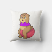 クマとフィットネスエクササイズボール.PNG クッション (裏面)