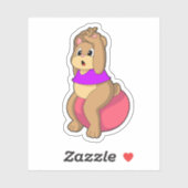 クマとフィットネスエクササイズボール.PNG シール (シート)