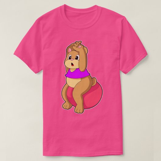 クマとフィットネスエクササイズ Tシャツ (デザイン正面)
