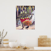 クマとブラウニーのハロウィーン焚き火 ポスター (キッチン)