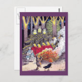 クマとブラウニーのハロウィーン焚き火 ポストカード (正面/裏面)