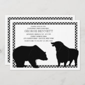 クマとブルの誕生日パーティー招待状 招待状 (正面/裏面)