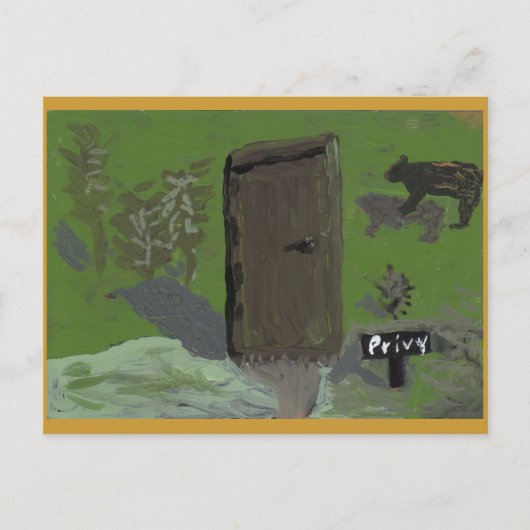 クマとプライベート ポストカード (正面)
