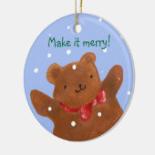 クマとベビーオーナメント セラミックオーナメント (左)