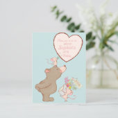 クマとマウスの子ども誕生日招待状 インビテーションポストカード (スタンド正面)