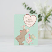 クマとマウスの子ども誕生日招待状 インビテーションポストカード (スタンド正面)