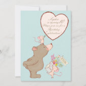 クマとマウスの子ども誕生日招待状 招待状 (正面)