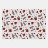 クマとマウスロマンス結婚デートすることベビー ラッピングペーパーシート (正面3)