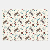 クマとマウスロマンス結婚デートすることベビー ラッピングペーパーシート (正面2)