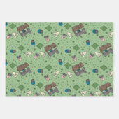 クマとマウスロマンス結婚デートすることベビー ラッピングペーパーシート (正面)