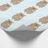 クマとミツバチ ラッピングペーパー (角)