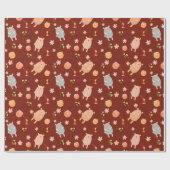 クマとミツバチ ラッピングペーパー (フラット)