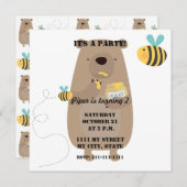 クマとミツバチ 招待状 (正面/裏面)