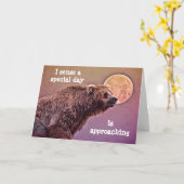 クマとムーンの誕生日カード カード (黄色い花)